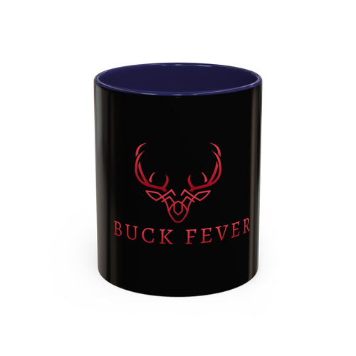 Buck Fever Accent Coffee Mug – Black 11/15oz Hunting Deer Antler Design